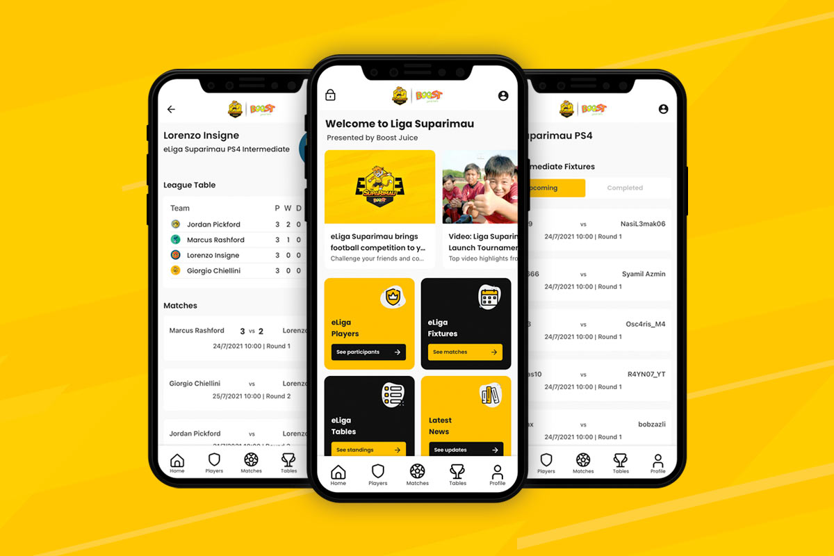 Liga Suparimau mobile app for iOS and Android